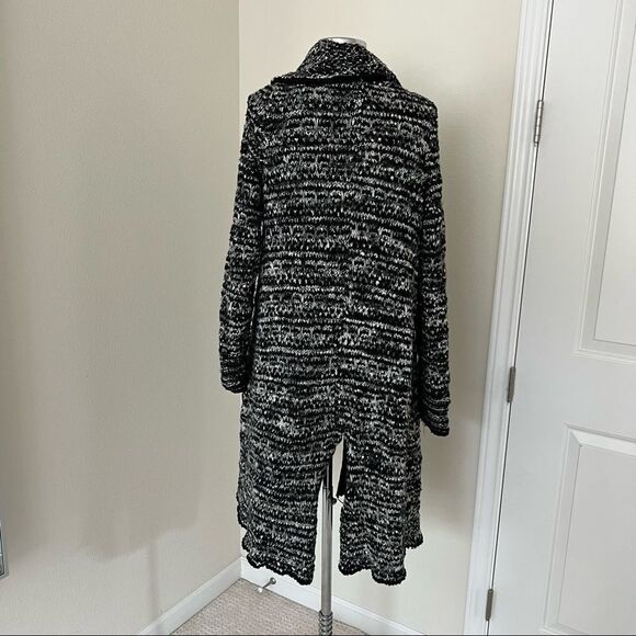 Free People Last Dance Duster cardigan black white S - Picture 7 of 12